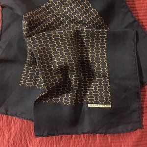 Hermès Paris Silk Pocket Scarf Black Gold Chain